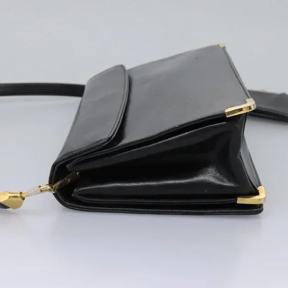 Christian Dior Shoulder Bag Calf leather Black Auth